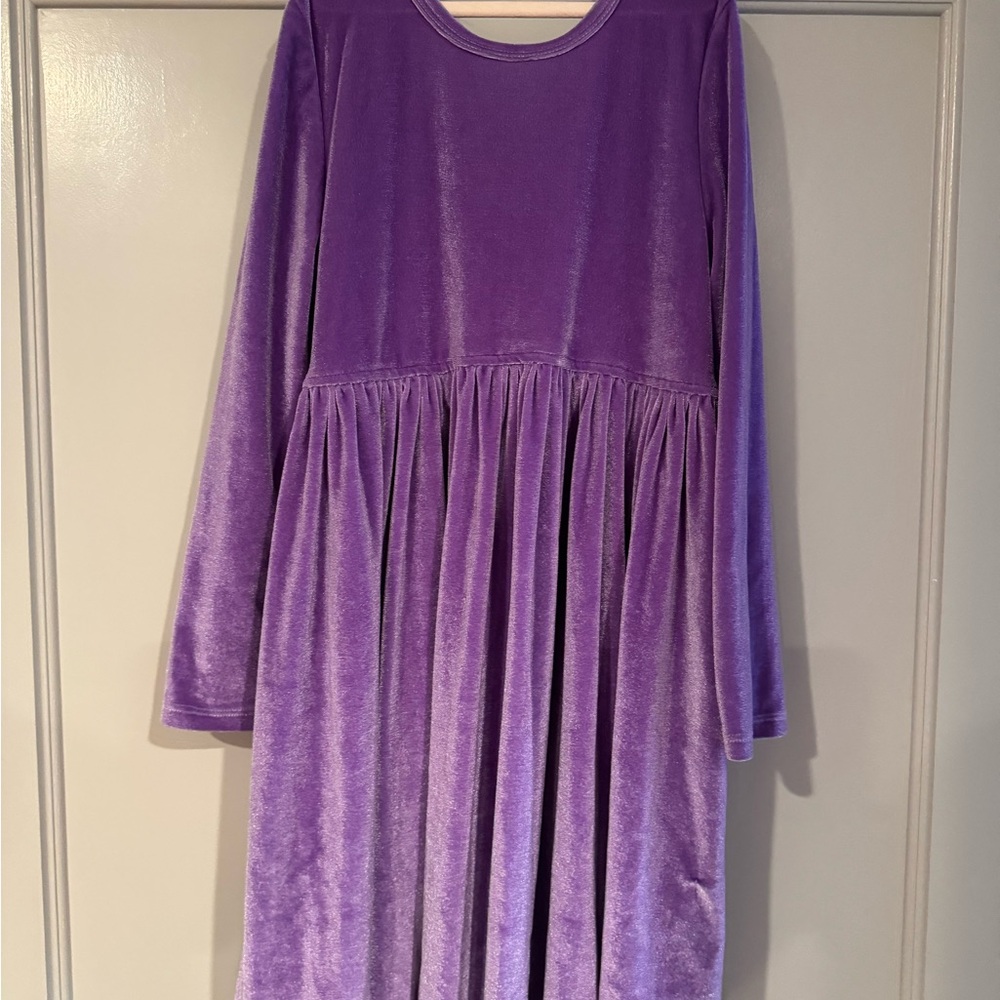 Pink Chicken Purple Velvet Kids Dress
